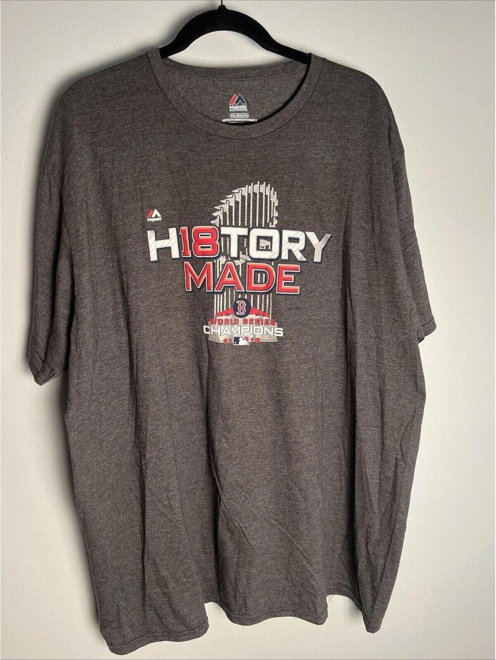 Boston Red Sox World Series Champions Short Sleeve Shirt 2018 Men's 2XL Gray